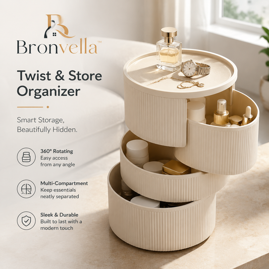 Bronvella™ AuraSpin Luxe Vanity Carousel Organizer