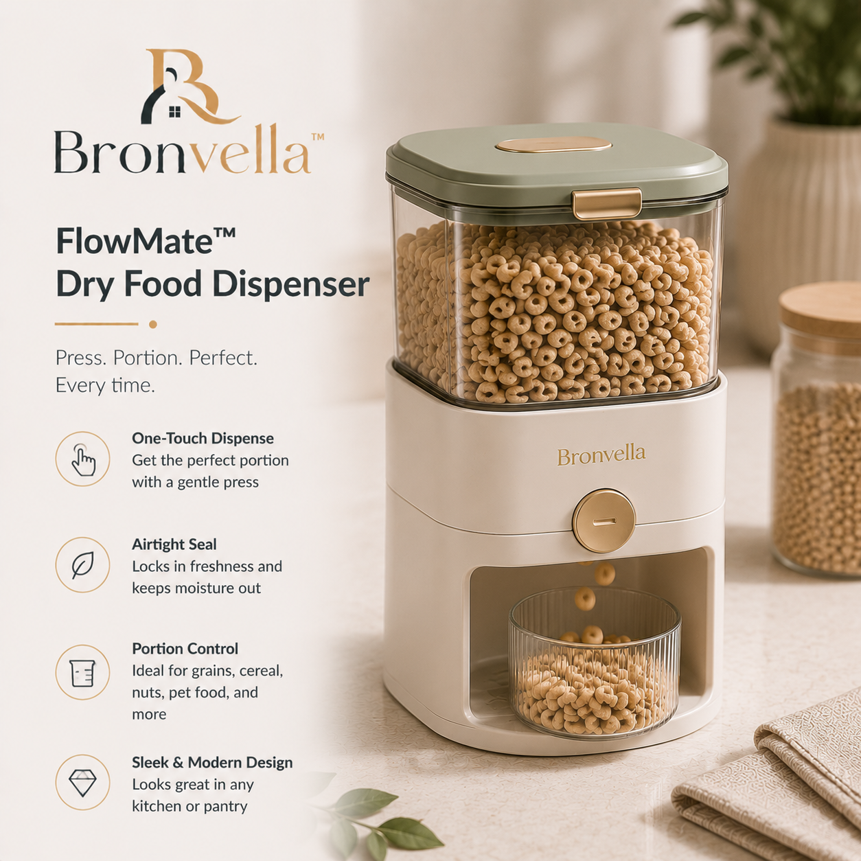 Bronvella™ PantryPulse Auto-Dispense Fresh Storage System
